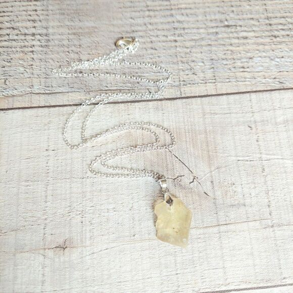 Rare Libyan Glass Necklace Crystal Gemstone